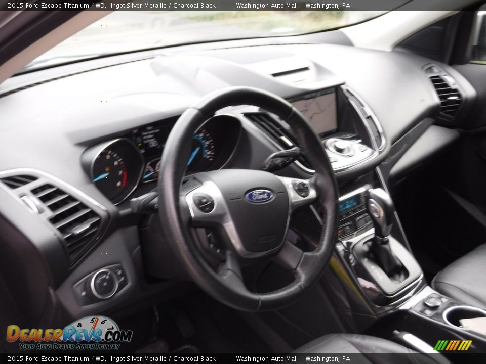 2015 Ford Escape Titanium 4WD Ingot Silver Metallic / Charcoal Black Photo #12