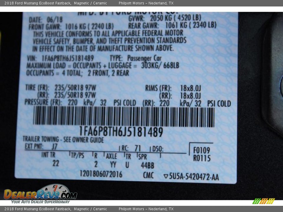 2018 Ford Mustang EcoBoost Fastback Magnetic / Ceramic Photo #27