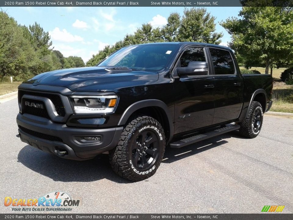 2020 Ram 1500 Rebel Crew Cab 4x4 Diamond Black Crystal Pearl / Black Photo #2