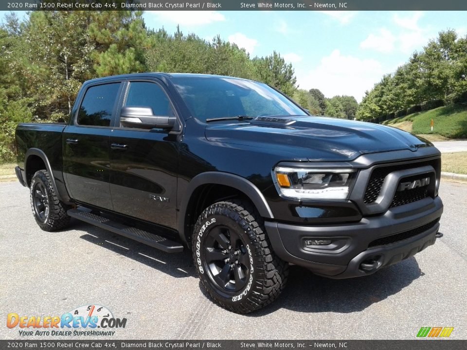 2020 Ram 1500 Rebel Crew Cab 4x4 Diamond Black Crystal Pearl / Black Photo #4