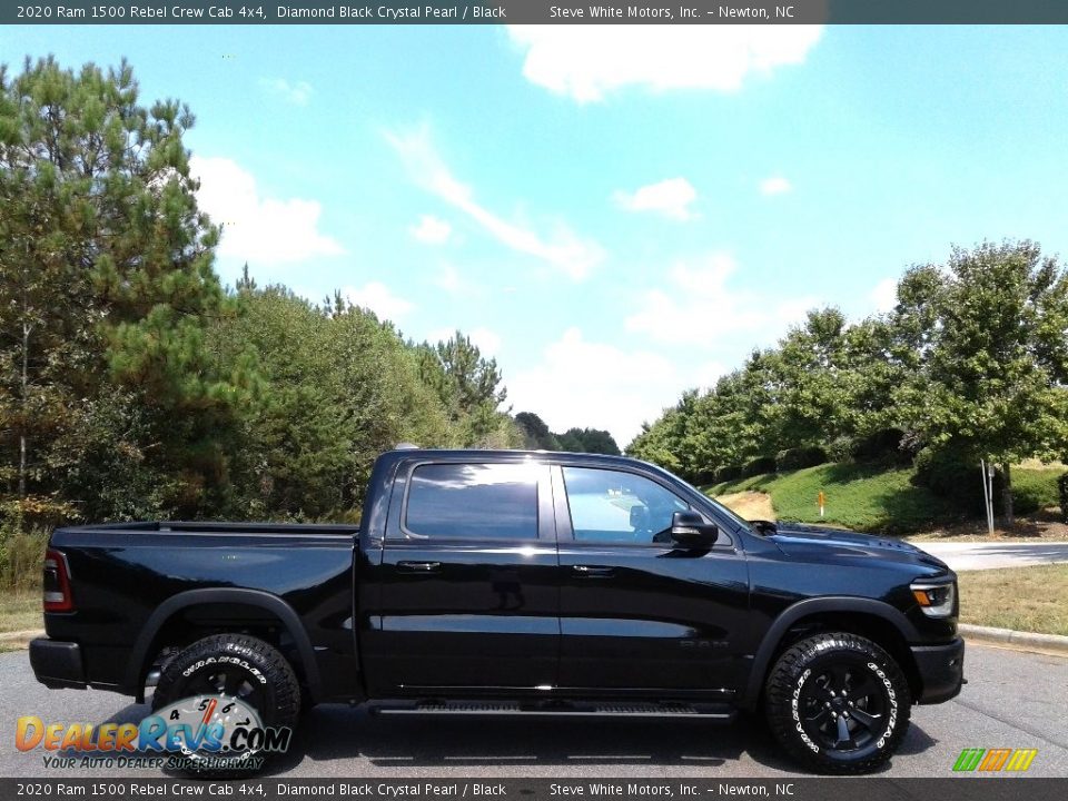 2020 Ram 1500 Rebel Crew Cab 4x4 Diamond Black Crystal Pearl / Black Photo #5