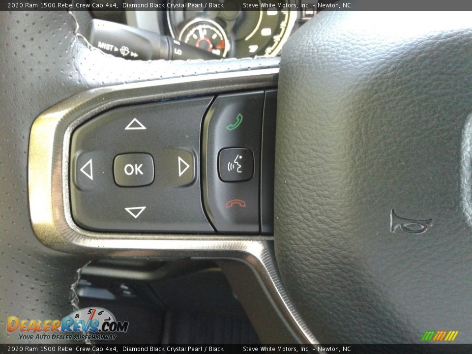 2020 Ram 1500 Rebel Crew Cab 4x4 Diamond Black Crystal Pearl / Black Photo #17