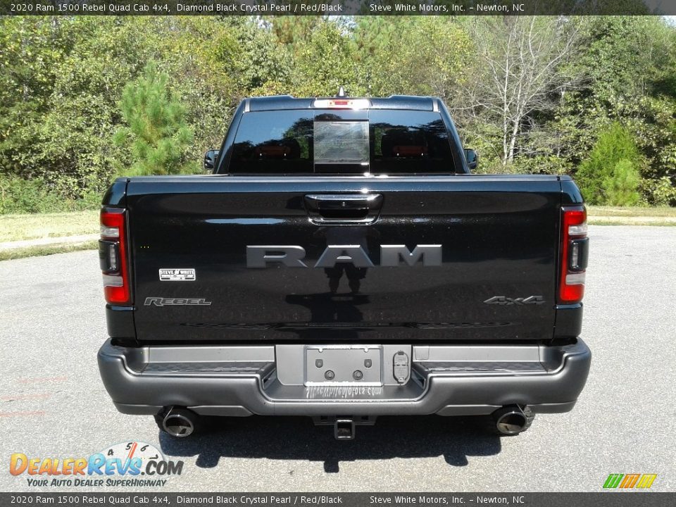 2020 Ram 1500 Rebel Quad Cab 4x4 Diamond Black Crystal Pearl / Red/Black Photo #7