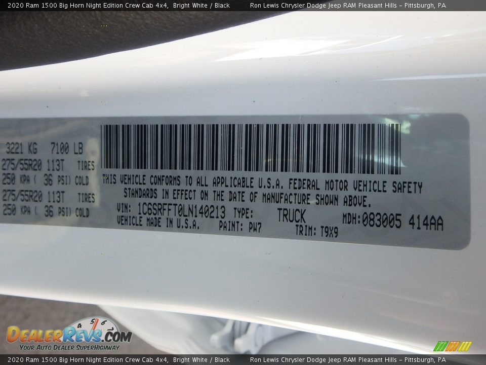 2020 Ram 1500 Big Horn Night Edition Crew Cab 4x4 Bright White / Black Photo #15