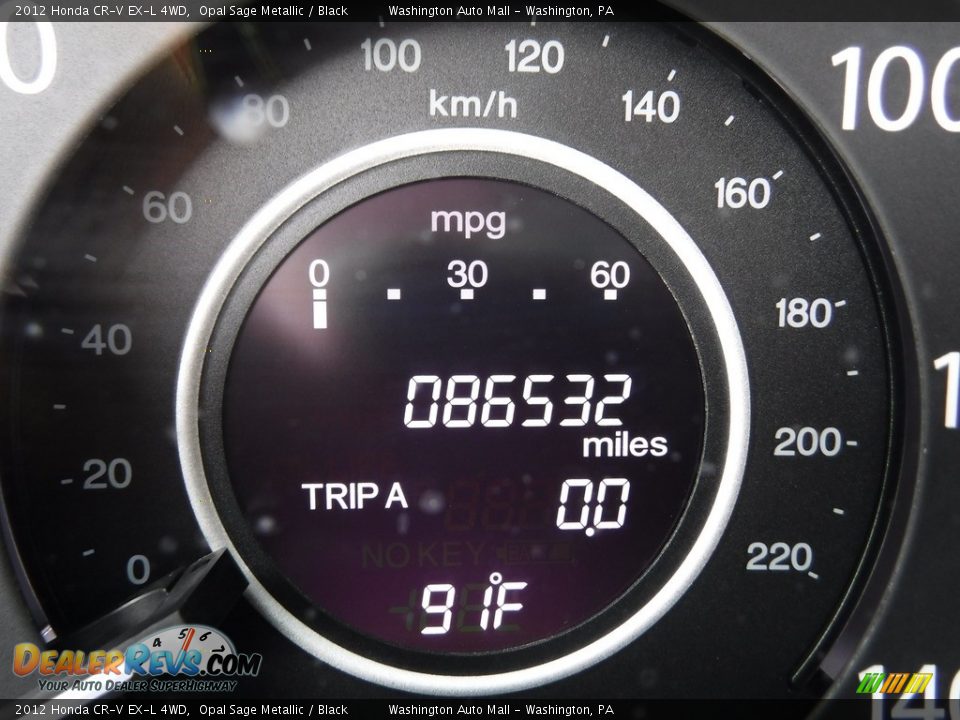 2012 Honda CR-V EX-L 4WD Opal Sage Metallic / Black Photo #30