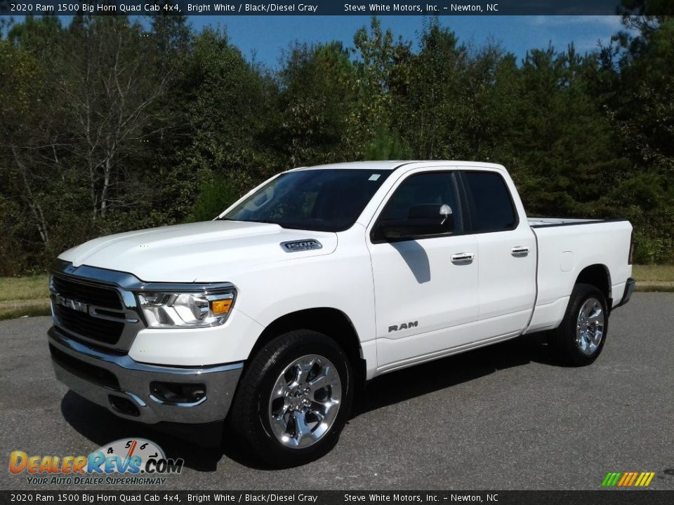 2020 Ram 1500 Big Horn Quad Cab 4x4 Bright White / Black/Diesel Gray Photo #2