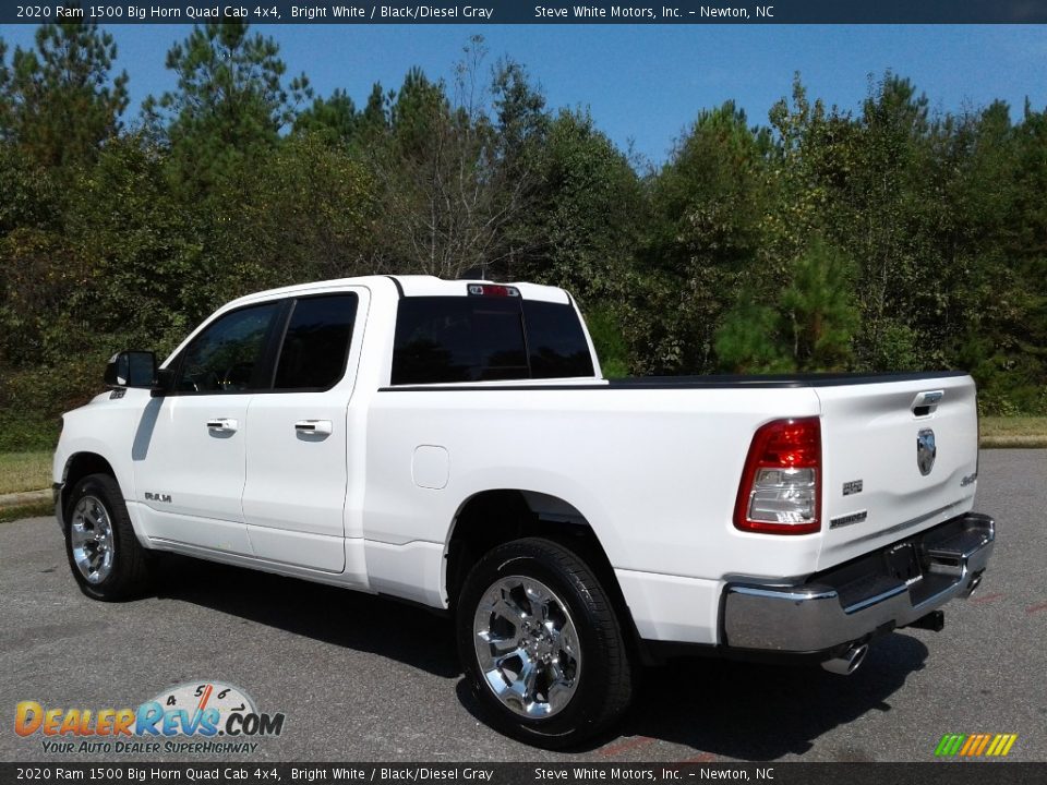 2020 Ram 1500 Big Horn Quad Cab 4x4 Bright White / Black/Diesel Gray Photo #8