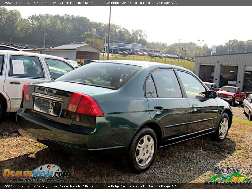 2002 Honda Civic LX Sedan Clover Green Metallic / Beige Photo #3