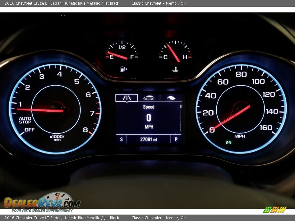 2016 Chevrolet Cruze LT Sedan Kinetic Blue Metallic / Jet Black Photo #8