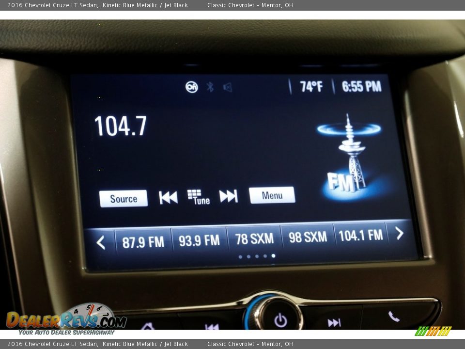2016 Chevrolet Cruze LT Sedan Kinetic Blue Metallic / Jet Black Photo #11
