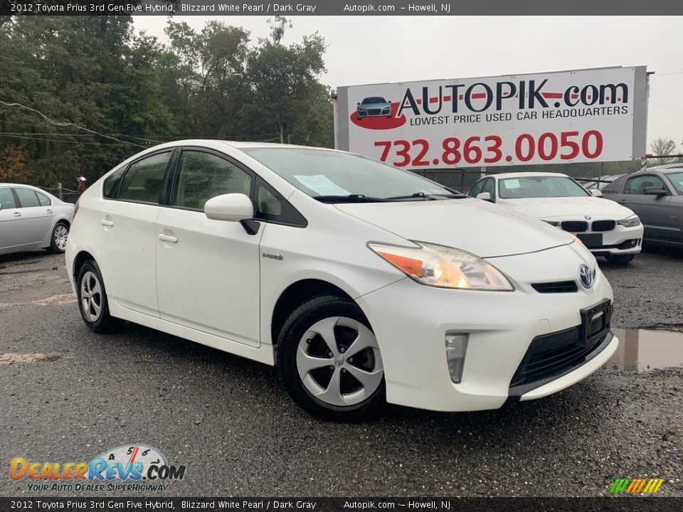 2012 Toyota Prius 3rd Gen Five Hybrid Blizzard White Pearl / Dark Gray Photo #1