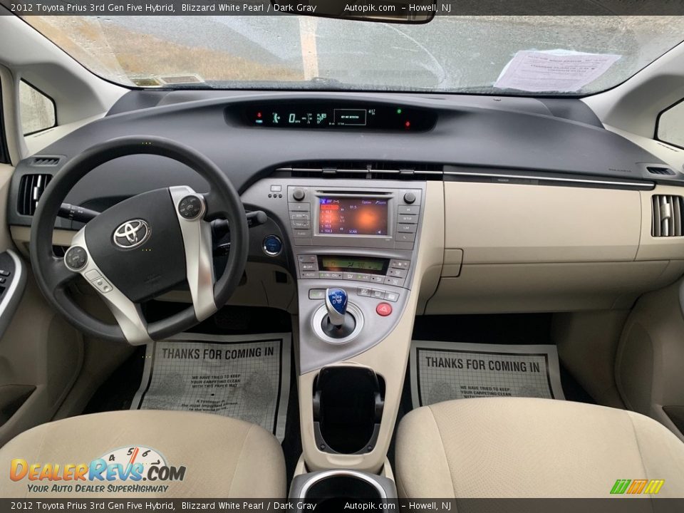 2012 Toyota Prius 3rd Gen Five Hybrid Blizzard White Pearl / Dark Gray Photo #14