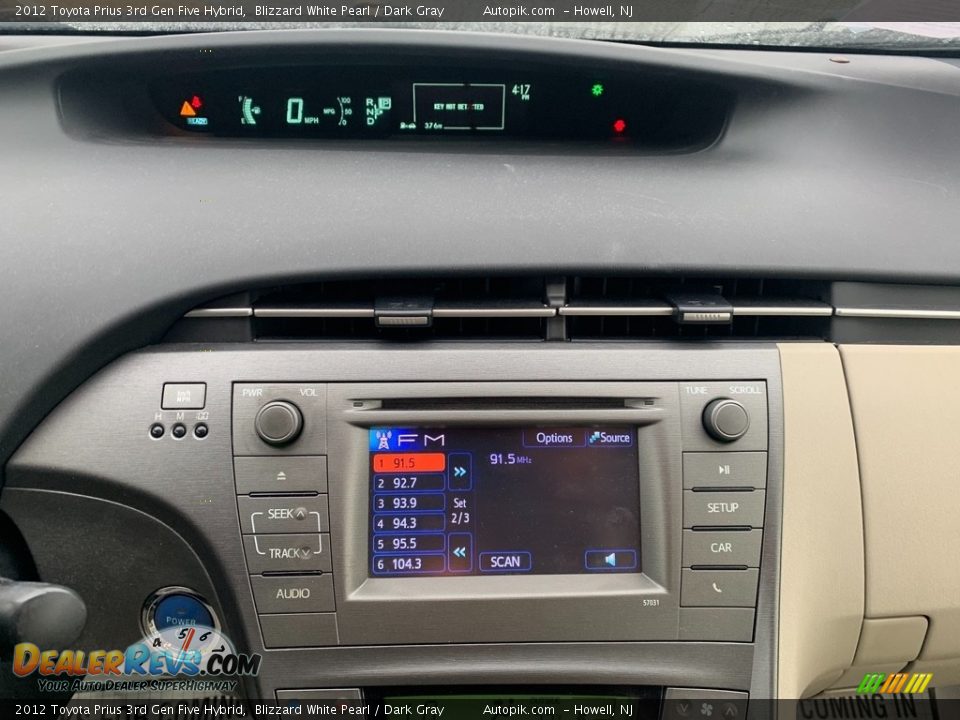 2012 Toyota Prius 3rd Gen Five Hybrid Blizzard White Pearl / Dark Gray Photo #15