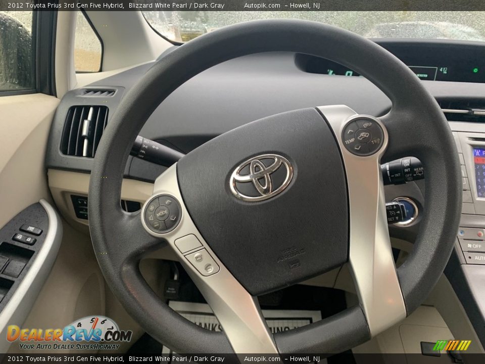 2012 Toyota Prius 3rd Gen Five Hybrid Blizzard White Pearl / Dark Gray Photo #17