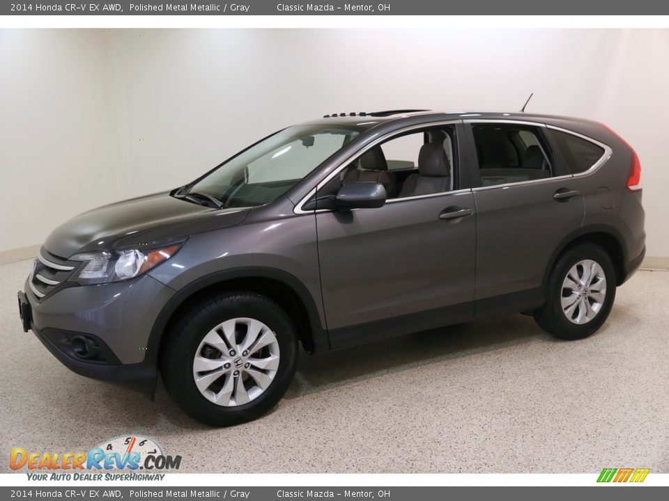 2014 Honda CR-V EX AWD Polished Metal Metallic / Gray Photo #3
