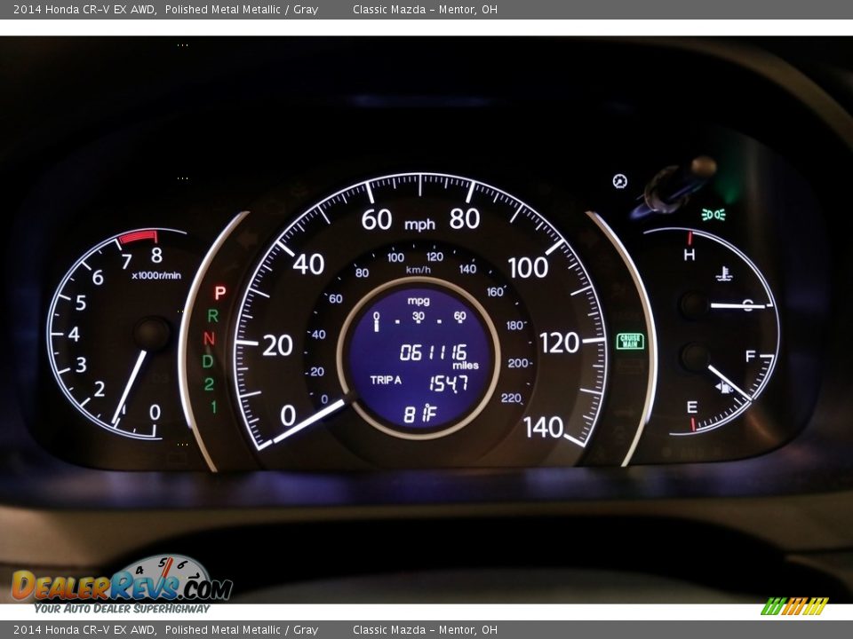 2014 Honda CR-V EX AWD Polished Metal Metallic / Gray Photo #9