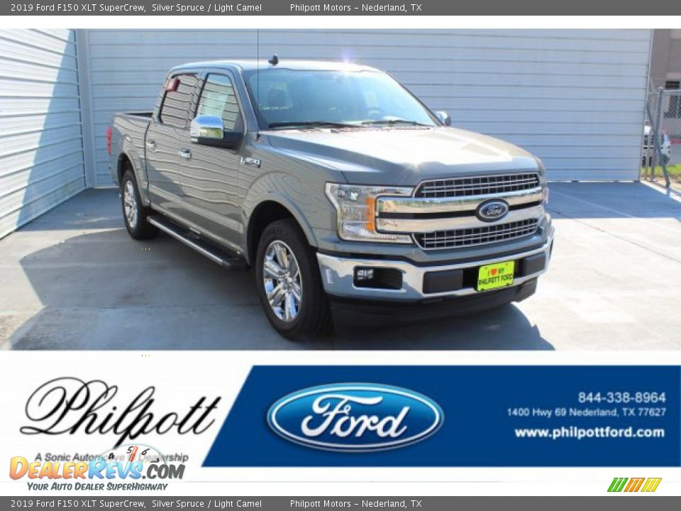 2019 Ford F150 XLT SuperCrew Silver Spruce / Light Camel Photo #1