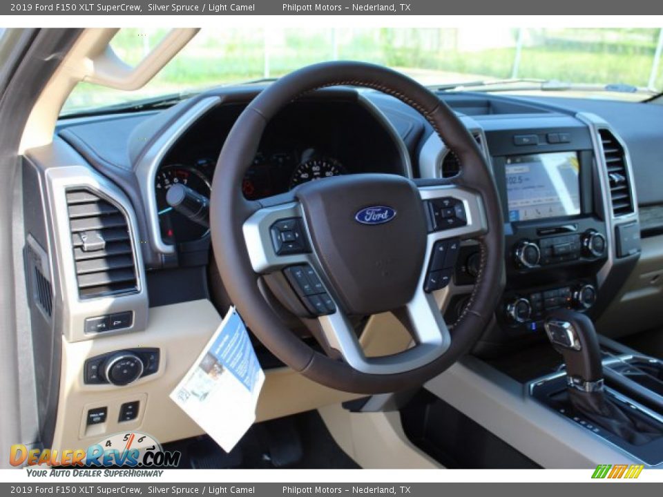 2019 Ford F150 XLT SuperCrew Silver Spruce / Light Camel Photo #24