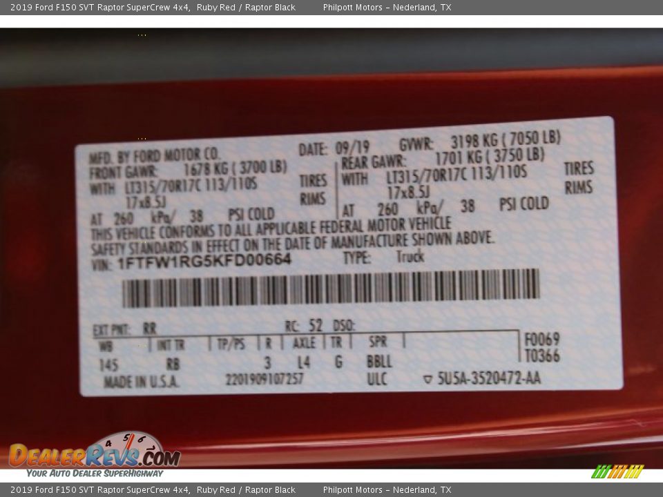 2019 Ford F150 SVT Raptor SuperCrew 4x4 Ruby Red / Raptor Black Photo #27