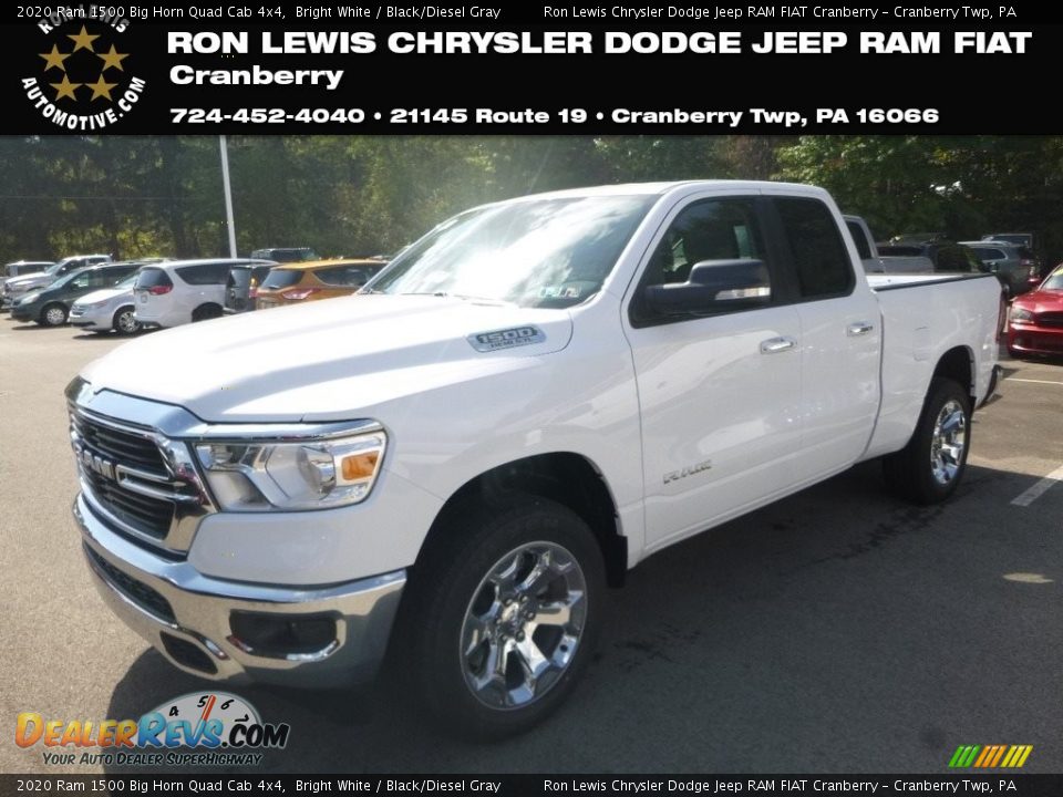 2020 Ram 1500 Big Horn Quad Cab 4x4 Bright White / Black/Diesel Gray Photo #1