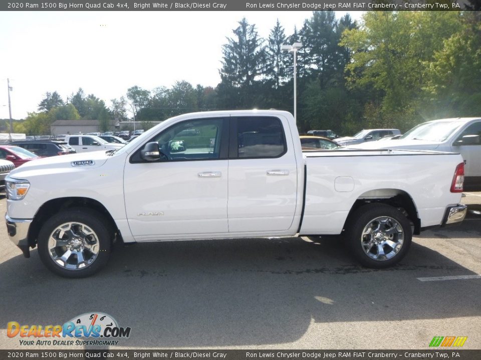 2020 Ram 1500 Big Horn Quad Cab 4x4 Bright White / Black/Diesel Gray Photo #2