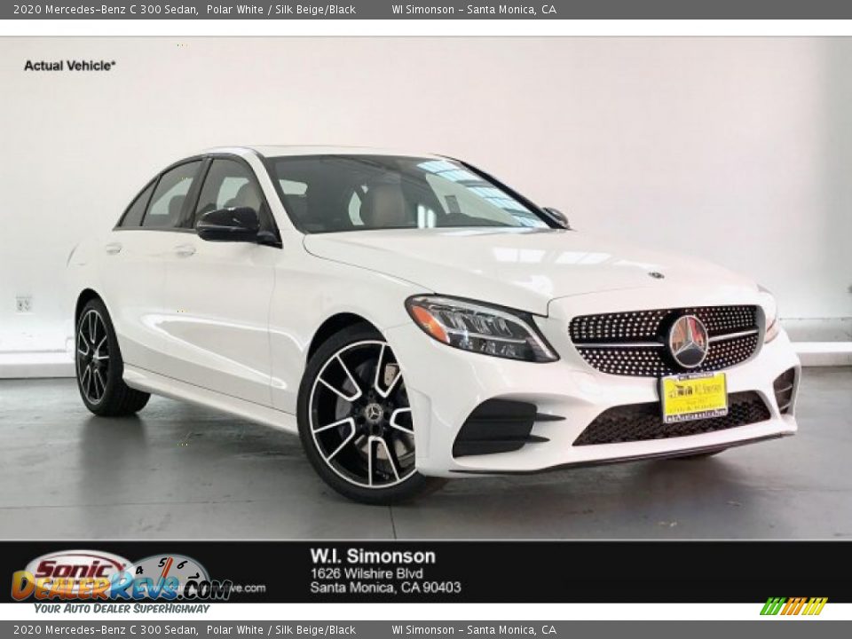 2020 Mercedes-Benz C 300 Sedan Polar White / Silk Beige/Black Photo #1