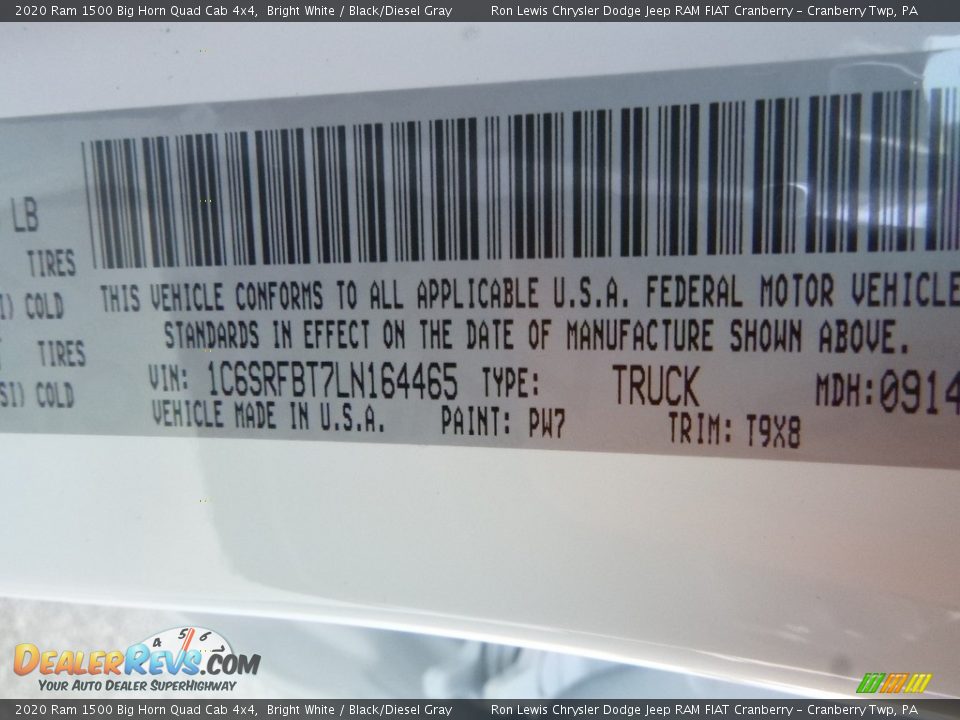 2020 Ram 1500 Big Horn Quad Cab 4x4 Bright White / Black/Diesel Gray Photo #15