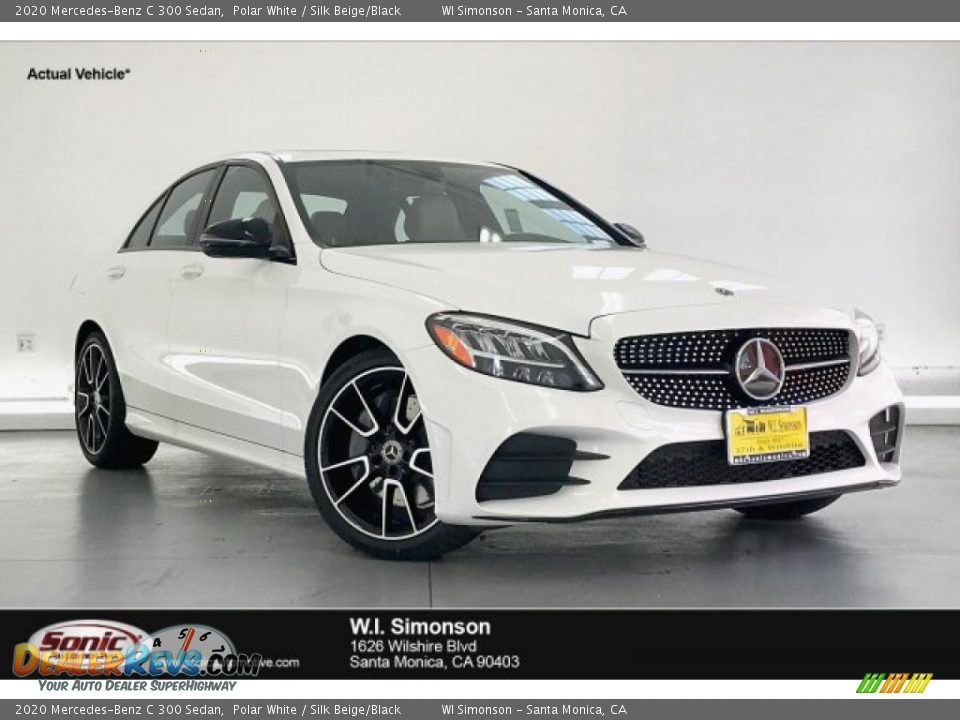 2020 Mercedes-Benz C 300 Sedan Polar White / Silk Beige/Black Photo #1