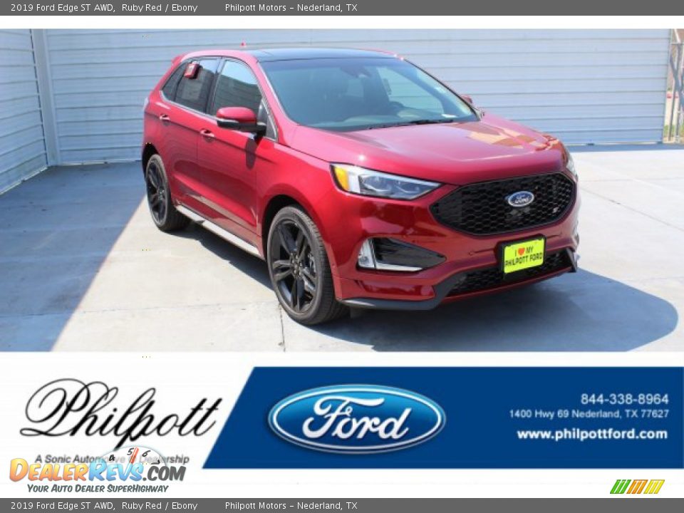 2019 Ford Edge ST AWD Ruby Red / Ebony Photo #1