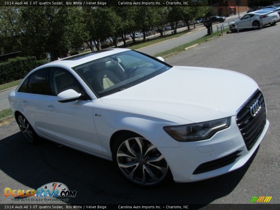 2014 Audi A6 3.0T quattro Sedan Ibis White / Velvet Beige Photo #3