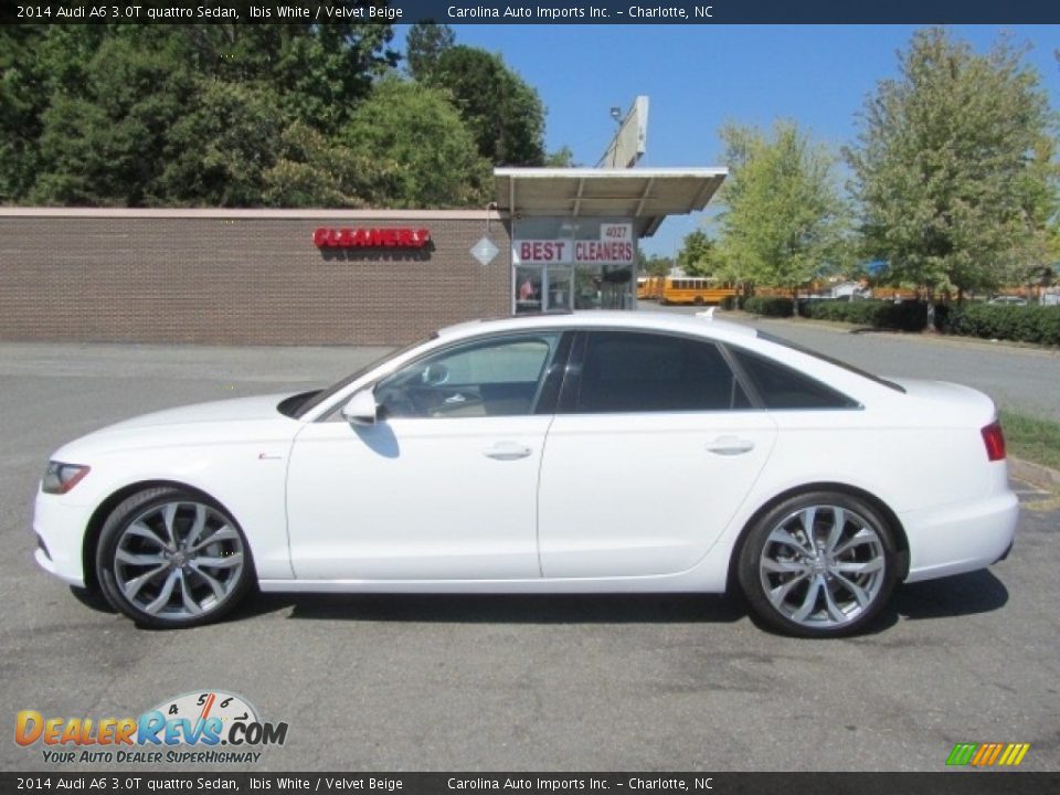 2014 Audi A6 3.0T quattro Sedan Ibis White / Velvet Beige Photo #7