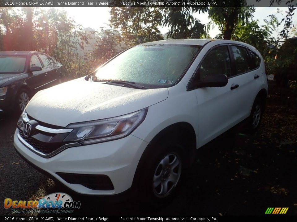 2016 Honda CR-V LX AWD White Diamond Pearl / Beige Photo #1