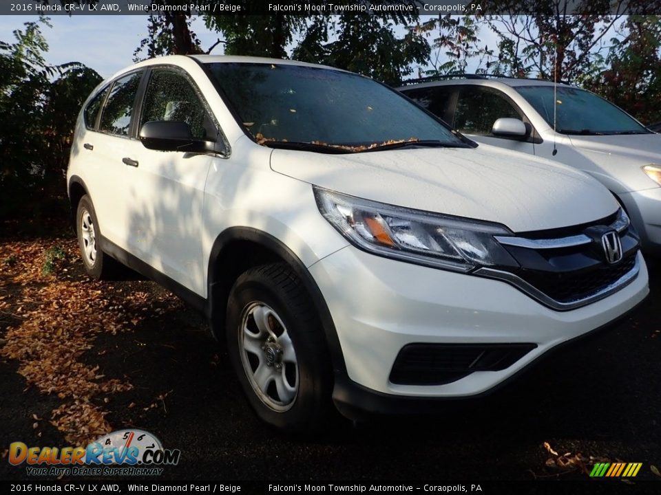 2016 Honda CR-V LX AWD White Diamond Pearl / Beige Photo #4
