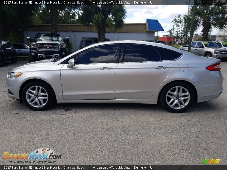 2015 Ford Fusion SE Ingot Silver Metallic / Charcoal Black Photo #6