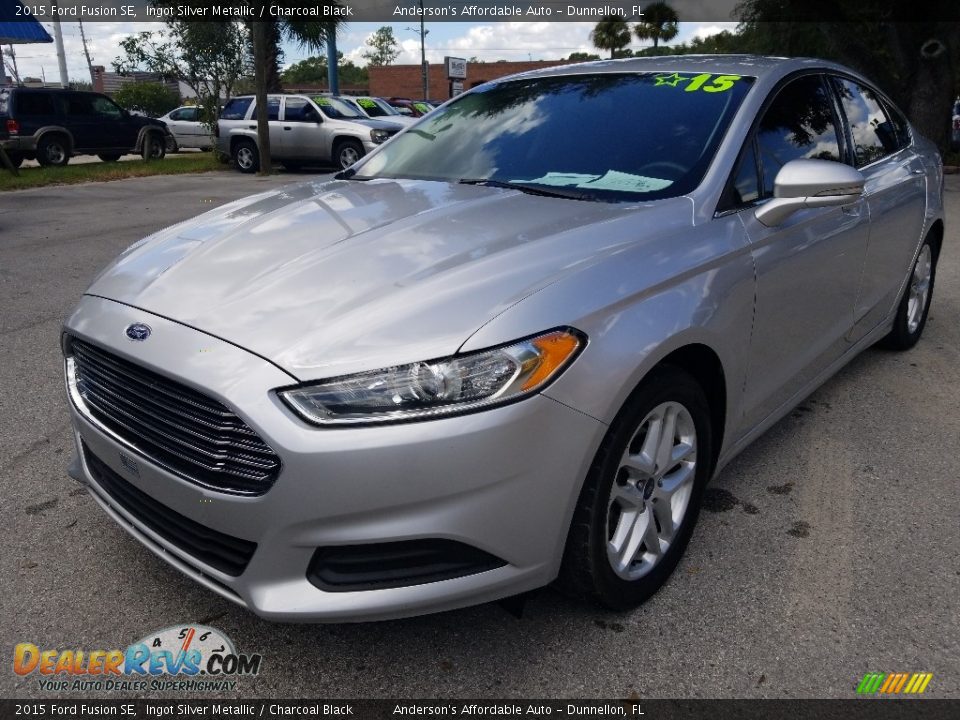 2015 Ford Fusion SE Ingot Silver Metallic / Charcoal Black Photo #7