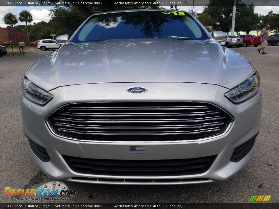 2015 Ford Fusion SE Ingot Silver Metallic / Charcoal Black Photo #8