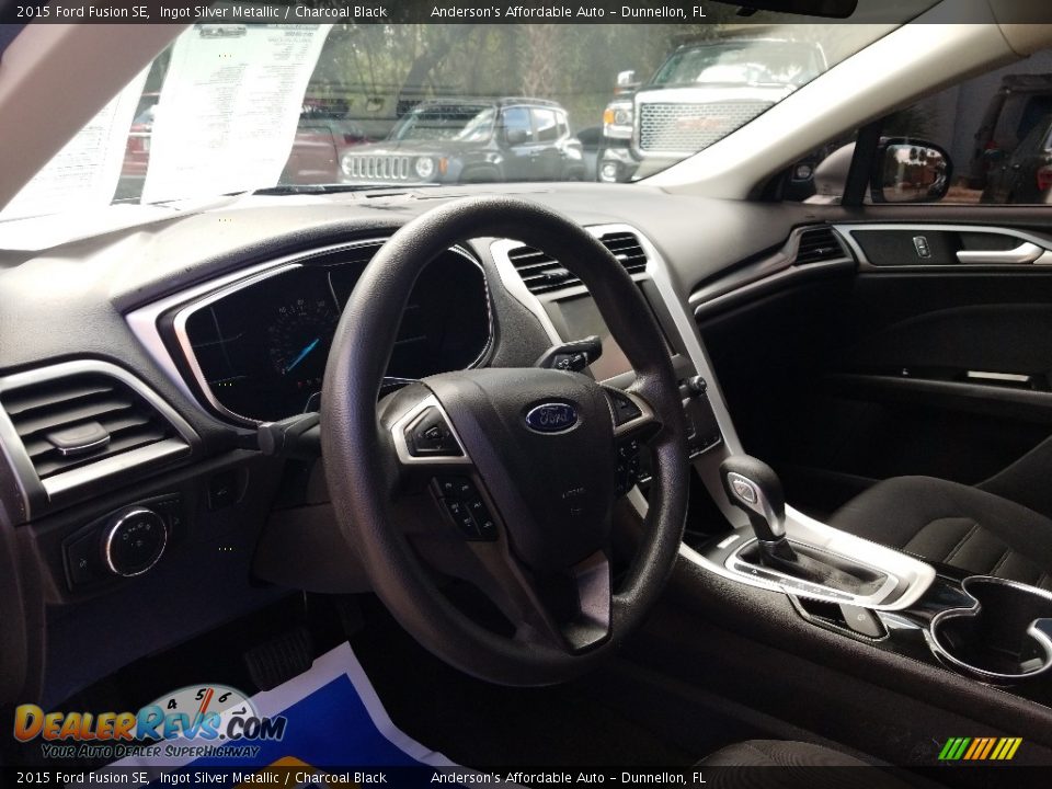 2015 Ford Fusion SE Ingot Silver Metallic / Charcoal Black Photo #12