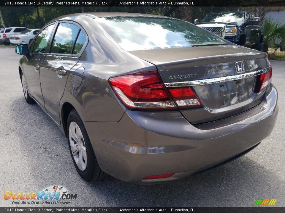 2013 Honda Civic LX Sedan Polished Metal Metallic / Black Photo #5