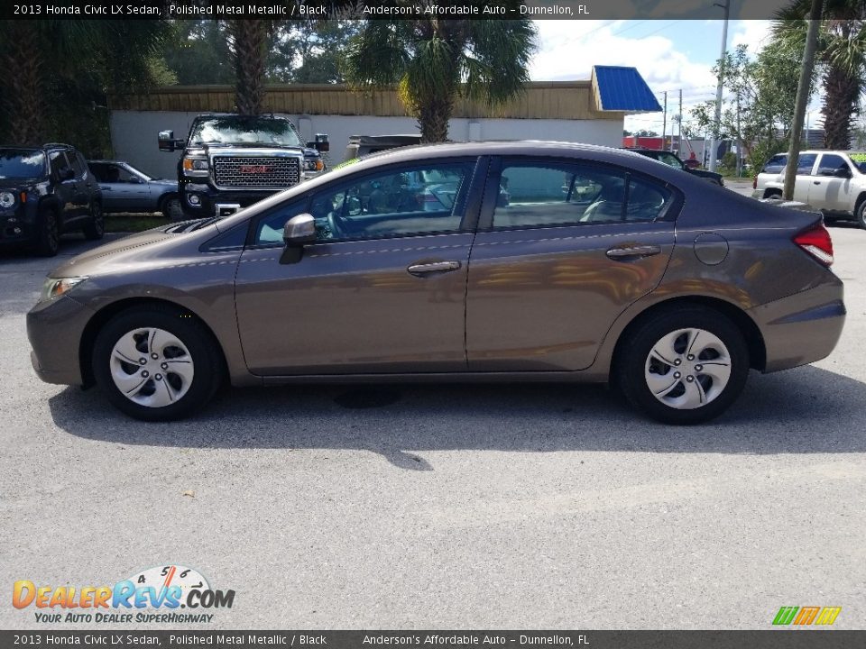 2013 Honda Civic LX Sedan Polished Metal Metallic / Black Photo #6