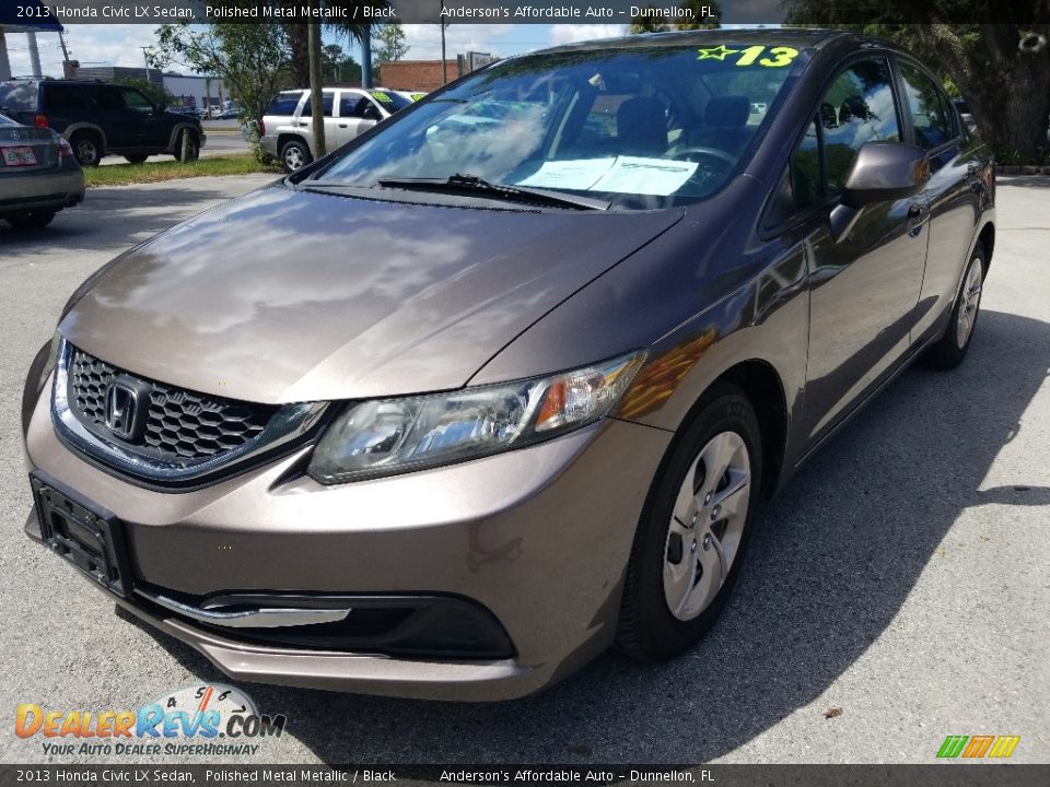 2013 Honda Civic LX Sedan Polished Metal Metallic / Black Photo #7