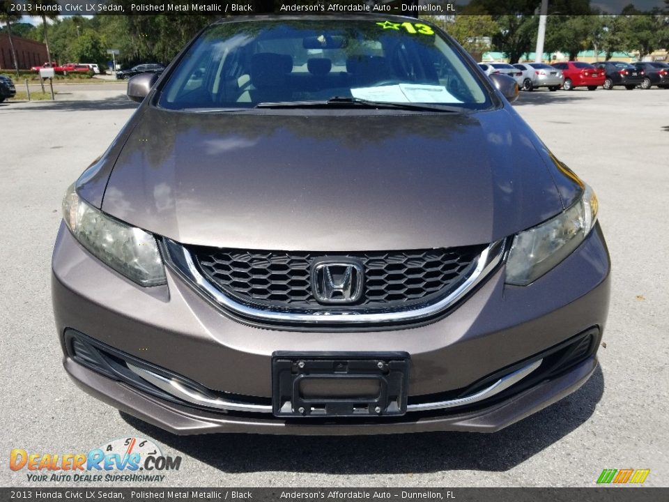 2013 Honda Civic LX Sedan Polished Metal Metallic / Black Photo #8