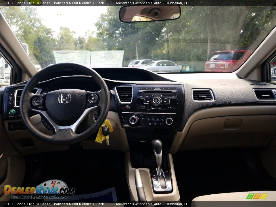 2013 Honda Civic LX Sedan Polished Metal Metallic / Black Photo #13