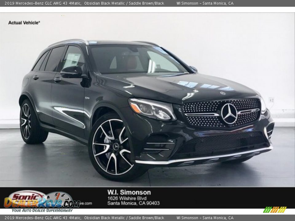 2019 Mercedes-Benz GLC AMG 43 4Matic Obsidian Black Metallic / Saddle Brown/Black Photo #1