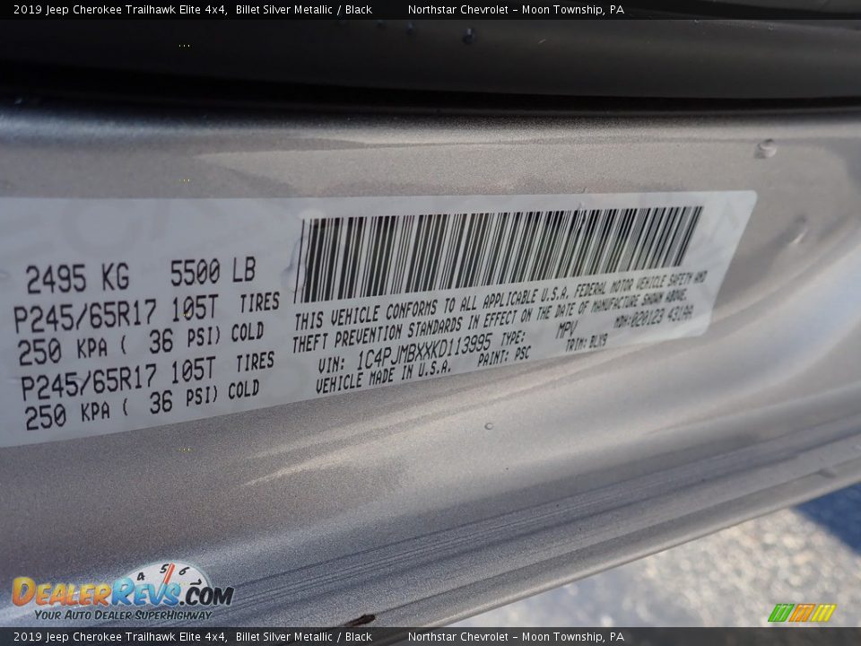 2019 Jeep Cherokee Trailhawk Elite 4x4 Billet Silver Metallic / Black Photo #28