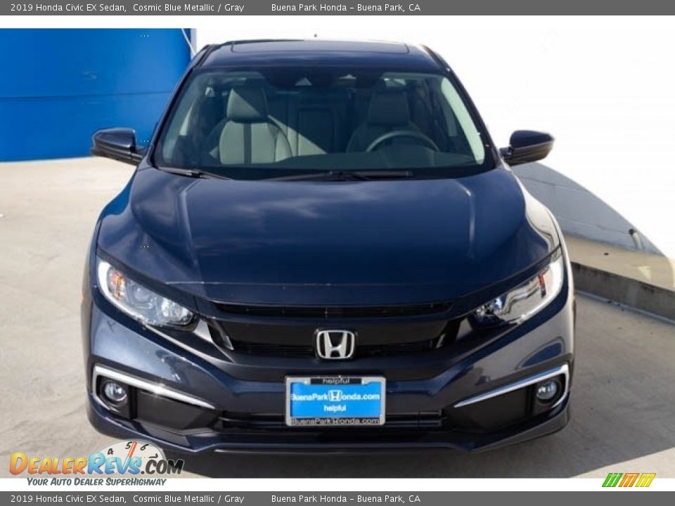 2019 Honda Civic EX Sedan Cosmic Blue Metallic / Gray Photo #3