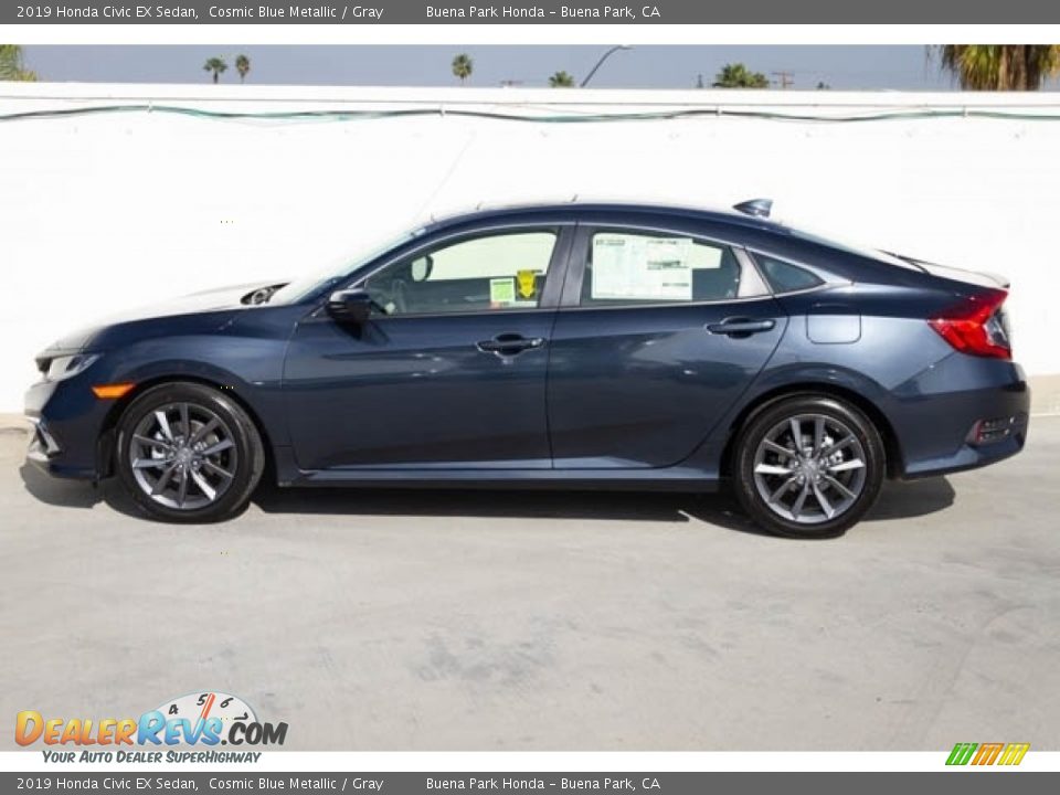 2019 Honda Civic EX Sedan Cosmic Blue Metallic / Gray Photo #4