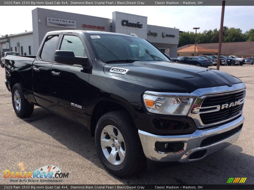 2020 Ram 1500 Big Horn Quad Cab 4x4 Diamond Black Crystal Pearl / Black/Diesel Gray Photo #1