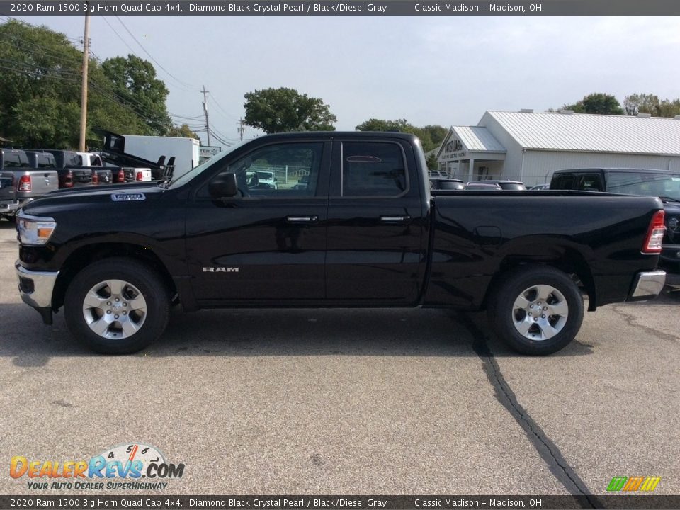 2020 Ram 1500 Big Horn Quad Cab 4x4 Diamond Black Crystal Pearl / Black/Diesel Gray Photo #6