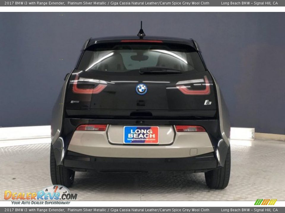 2017 BMW i3 with Range Extender Platinum Silver Metallic / Giga Cassia Natural Leather/Carum Spice Grey Wool Cloth Photo #3