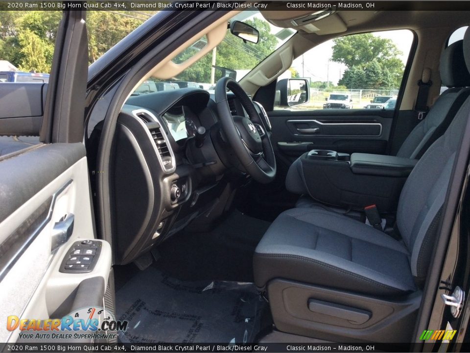 2020 Ram 1500 Big Horn Quad Cab 4x4 Diamond Black Crystal Pearl / Black/Diesel Gray Photo #12